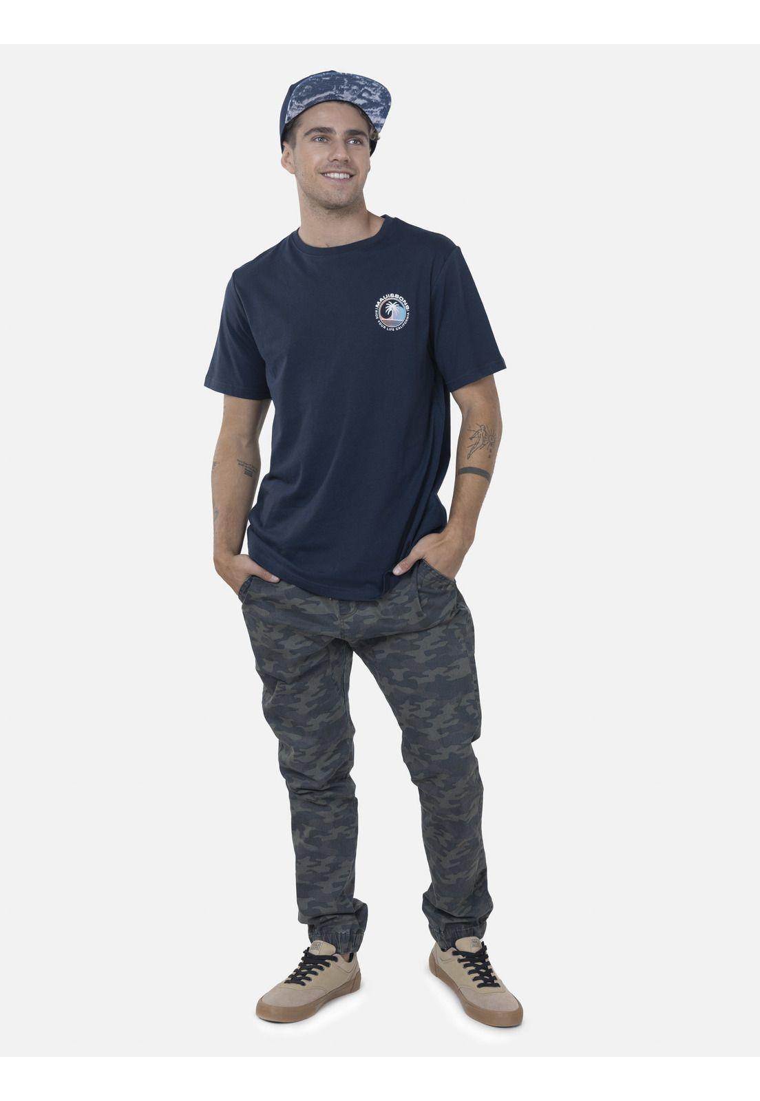 Polera Hombre YING YANG PALM SS TEE Azul Marino Maui and Sons-3