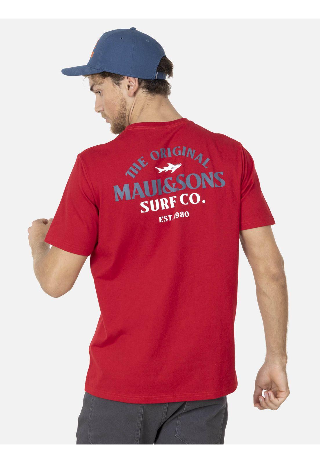 Polera SURF SINGS Hombre Rojo Maui and Sons-1