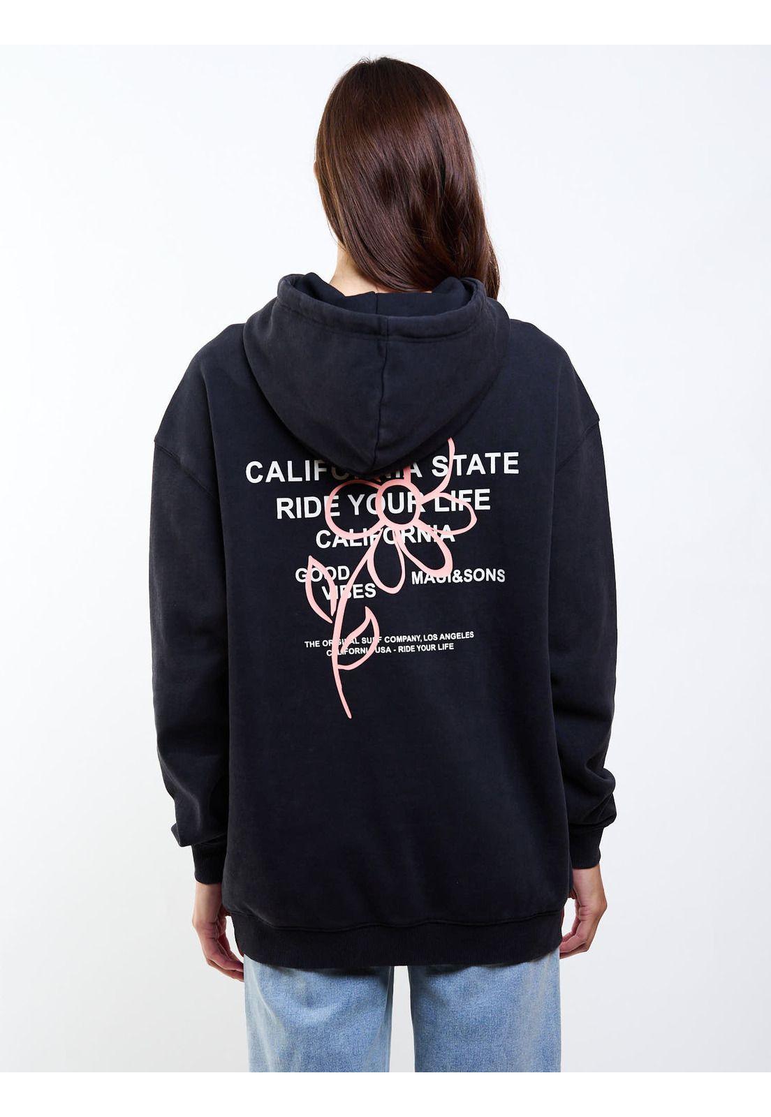 Poleron Canguro Fiyi Negro Mujer Maui And Sons-5