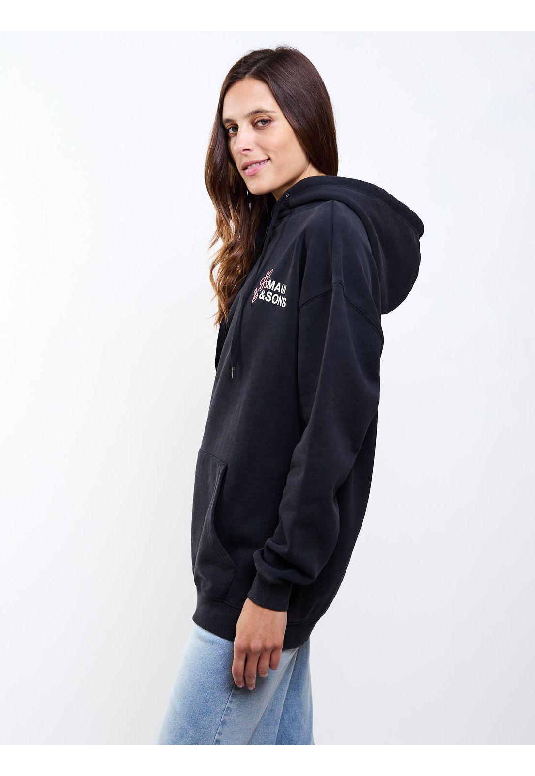 Poleron Canguro Fiyi Negro Mujer Maui And Sons-6