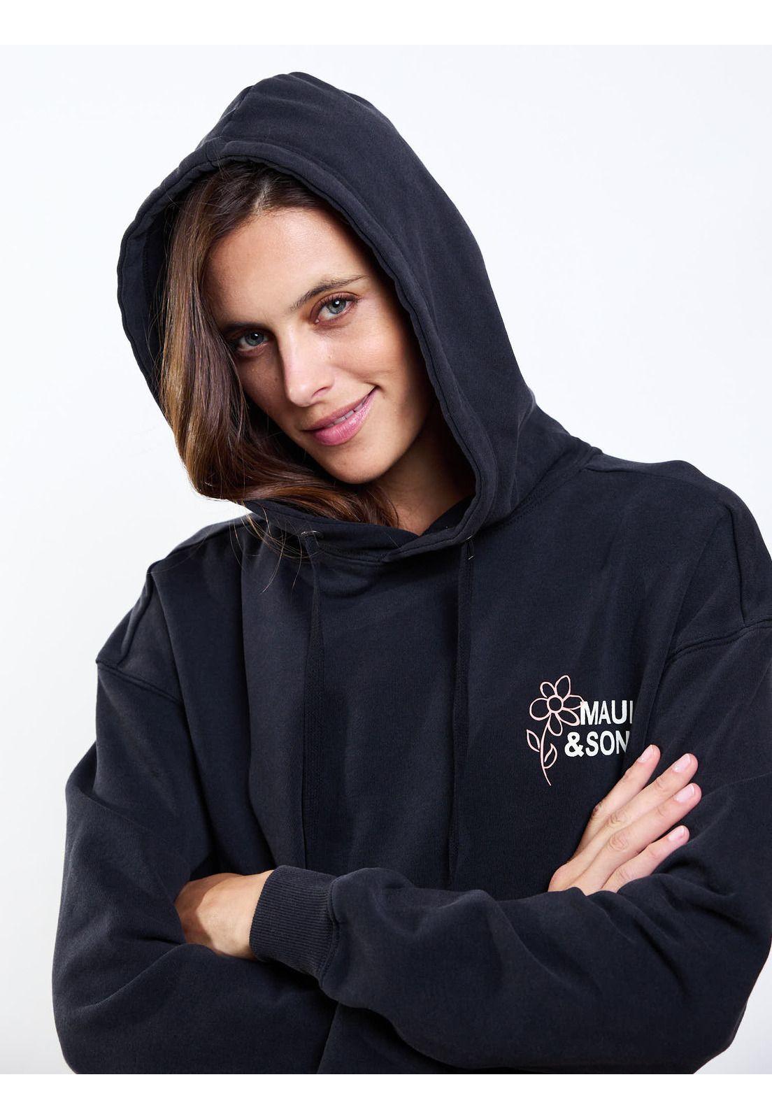 Poleron Canguro Fiyi Negro Mujer Maui And Sons-8