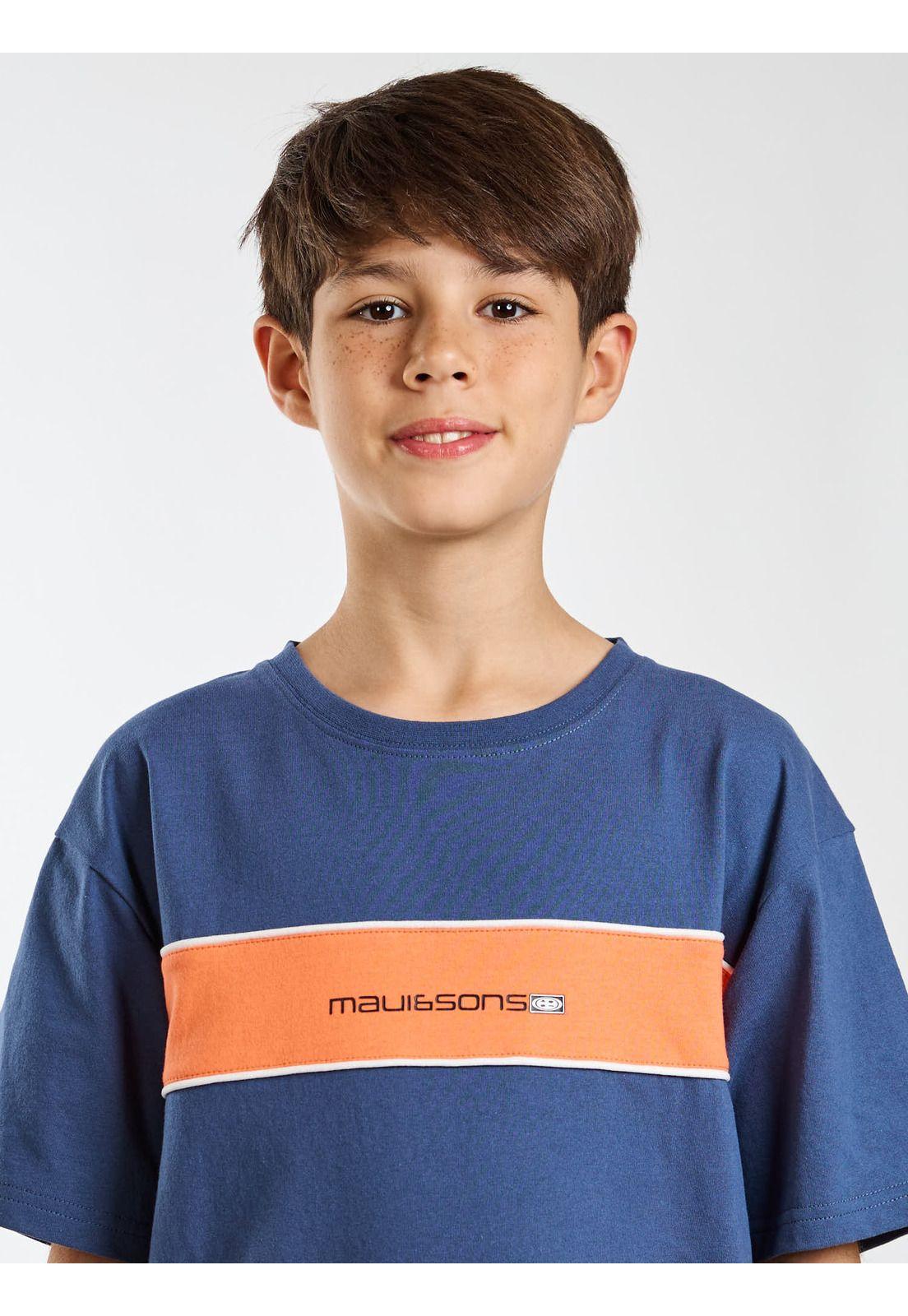 Polera MC Kalani Azul Infantil Maui and Sons-3
