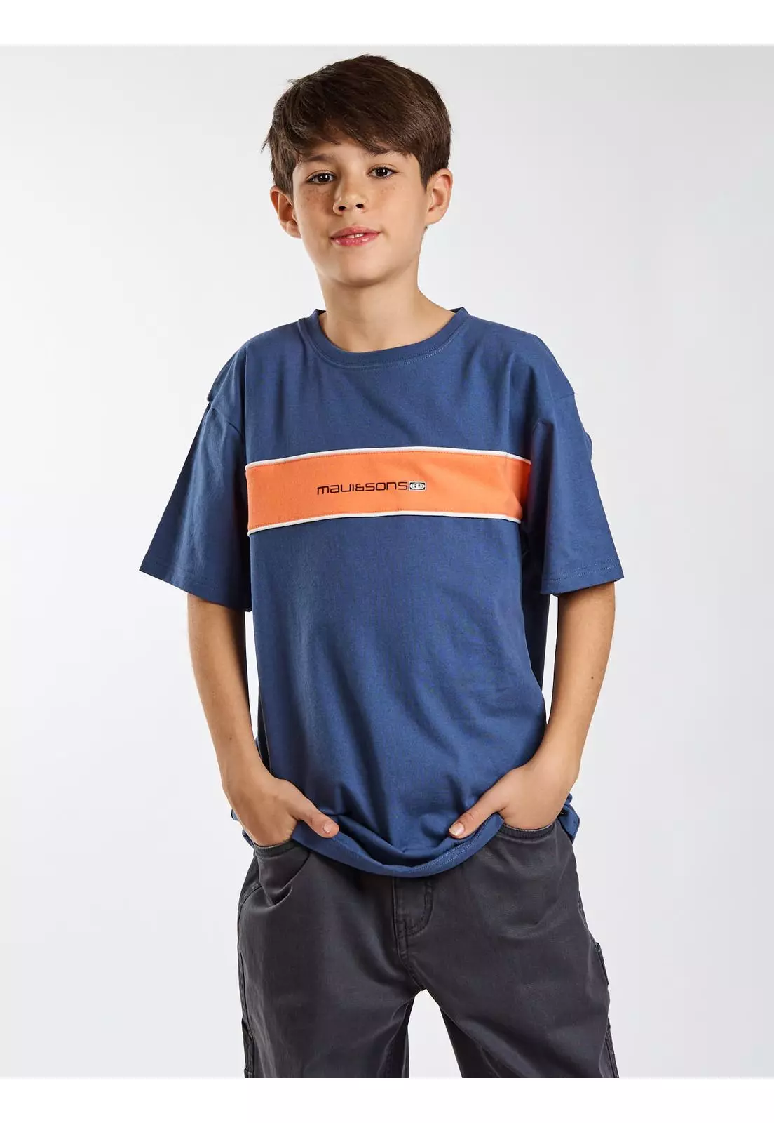 Polera MC Kalani Azul Infantil Maui and Sons-5