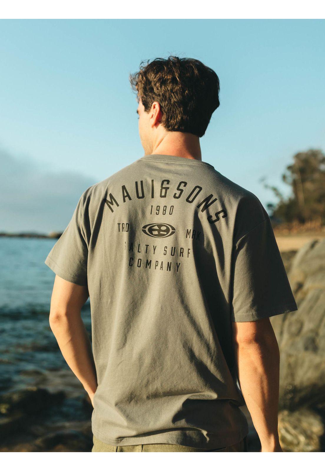 Polera MC Salty Surf Gris Hombre Maui And Sons-2