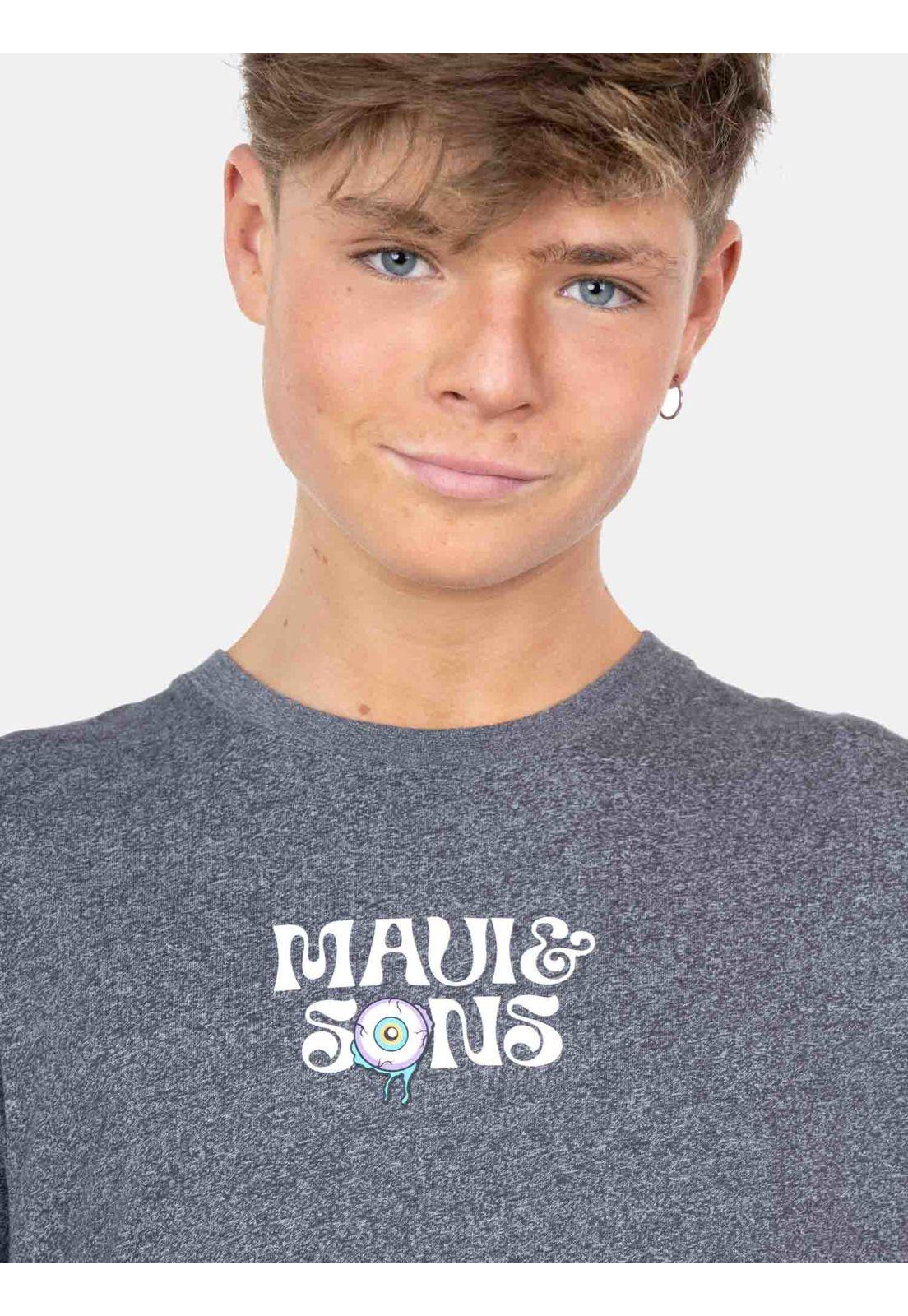 Polera MC Surf Skull Gris Infantil Maui And Sons-3