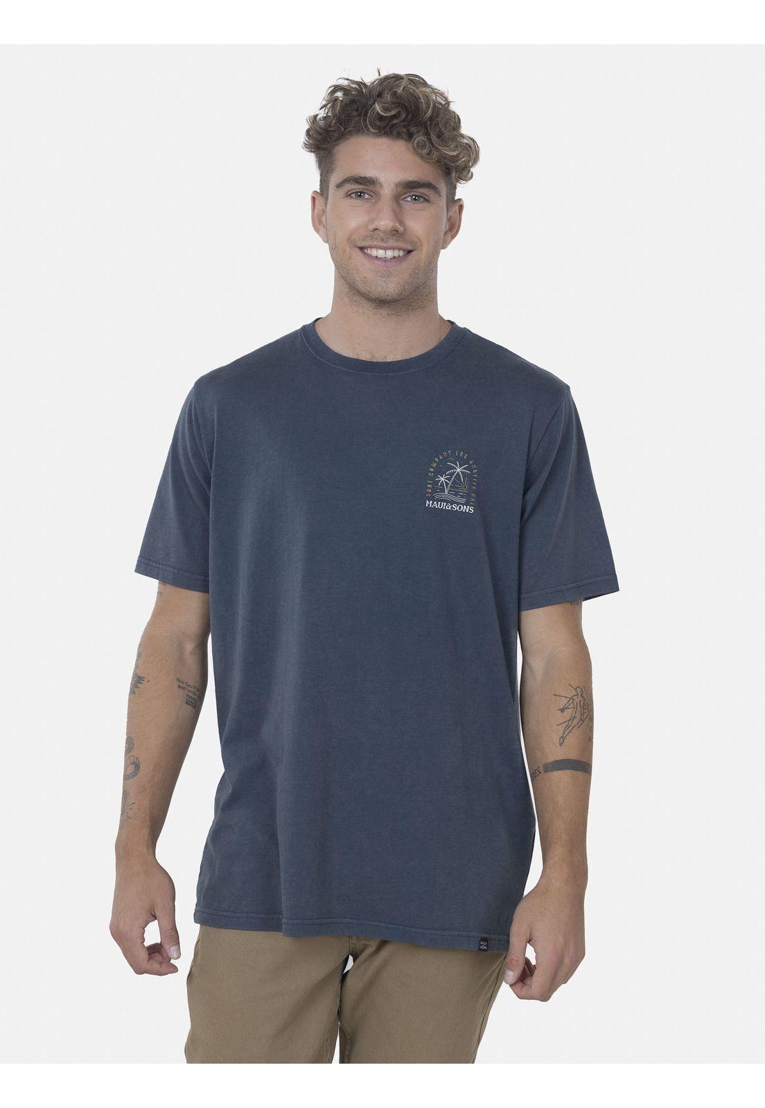 Polera Hombre PALMS BEACH SS TEE Azul Maui and Sons-0