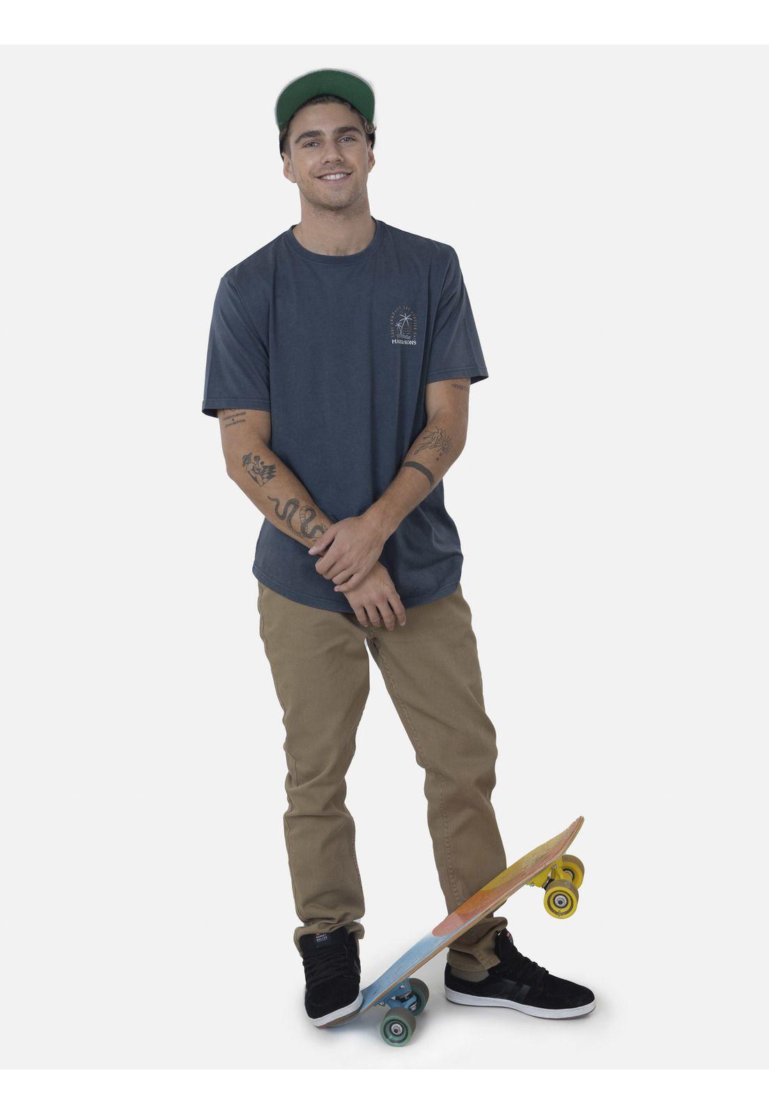 Polera Hombre PALMS BEACH SS TEE Azul Maui and Sons-3