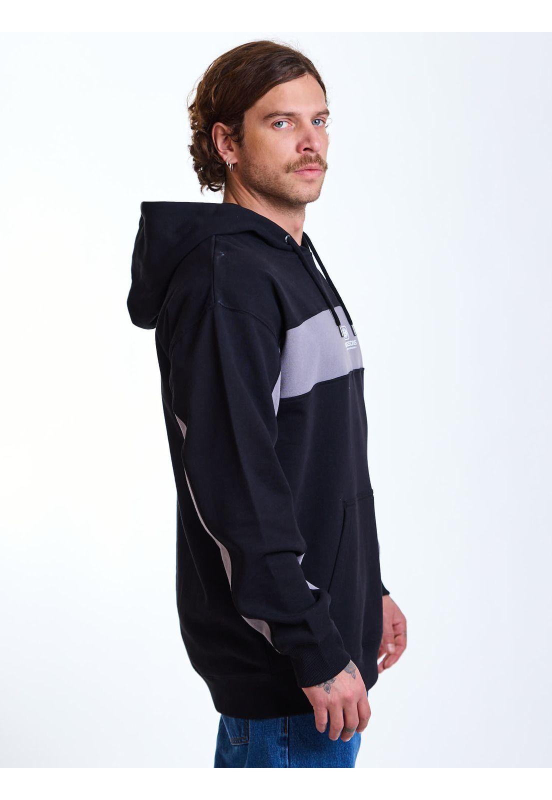 Poleron Canguro Street Negro Hombre Maui and Sons-2