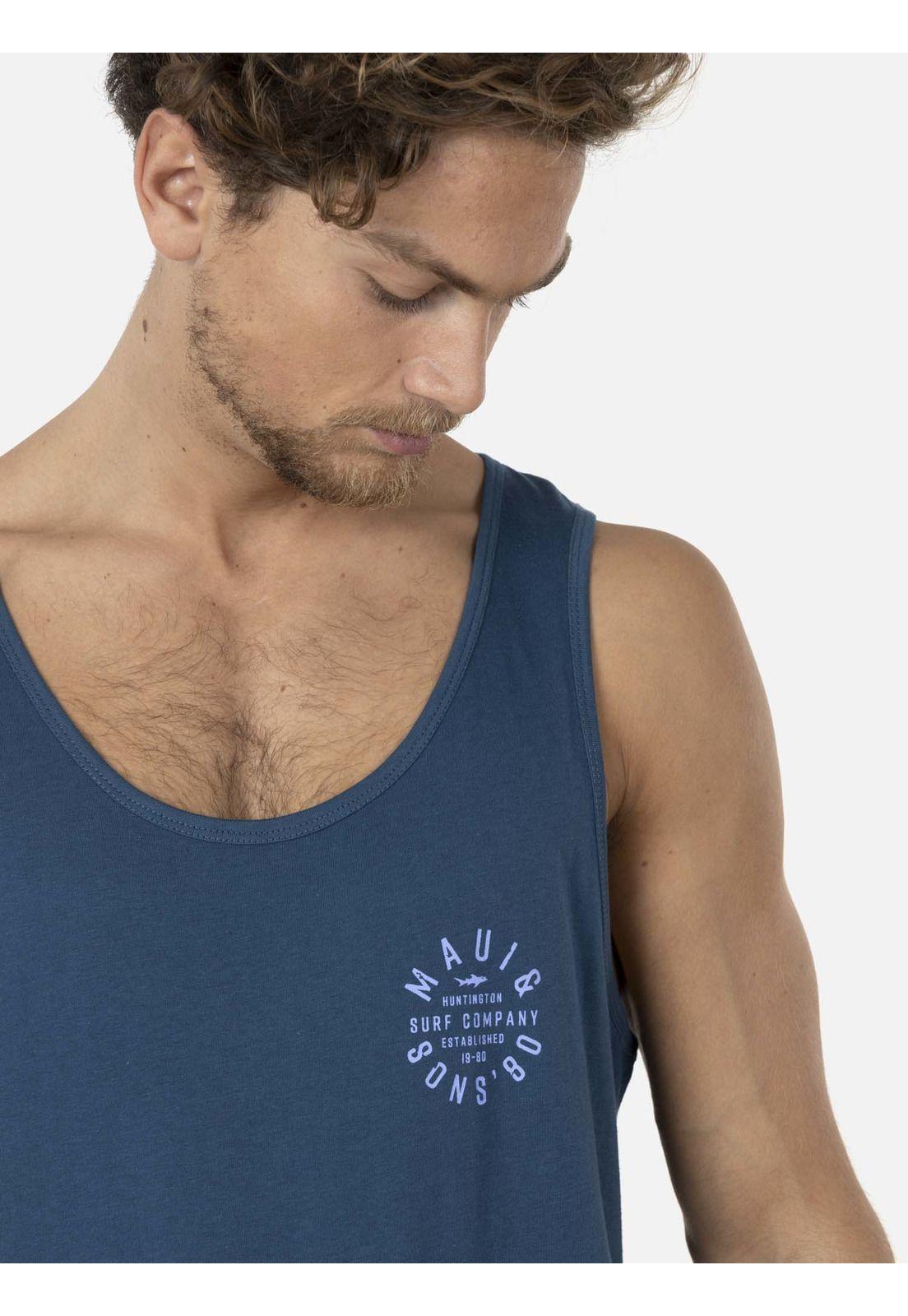 Polera SM HAWAIIAN SHIELD Hombre Azul Maui and Sons-2