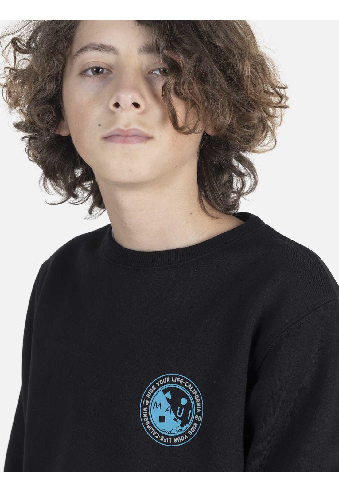 Poleron Juvenil Cookie MID DUO CREW Negro Maui and Sons-2