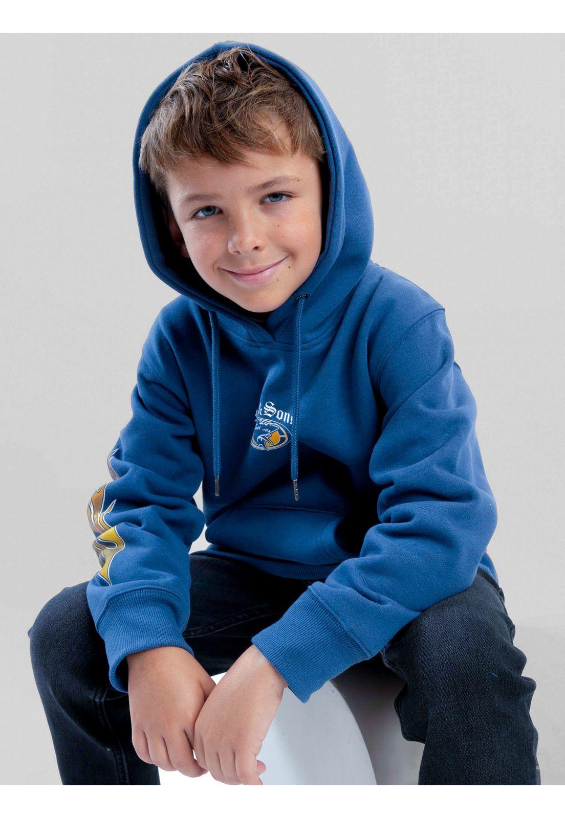 Poleron Canguro Stormbay Celeste Infantil Maui And Sons-5