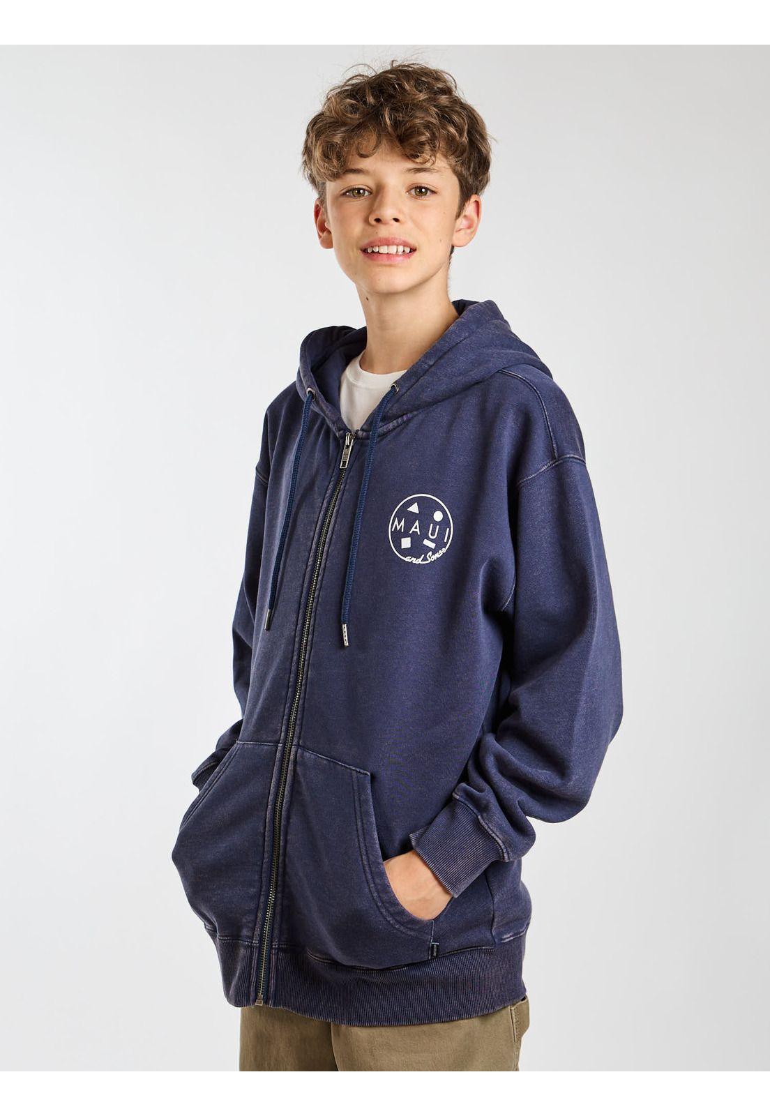 Poleron FZ Pali Azul Infantil Maui and Sons-5