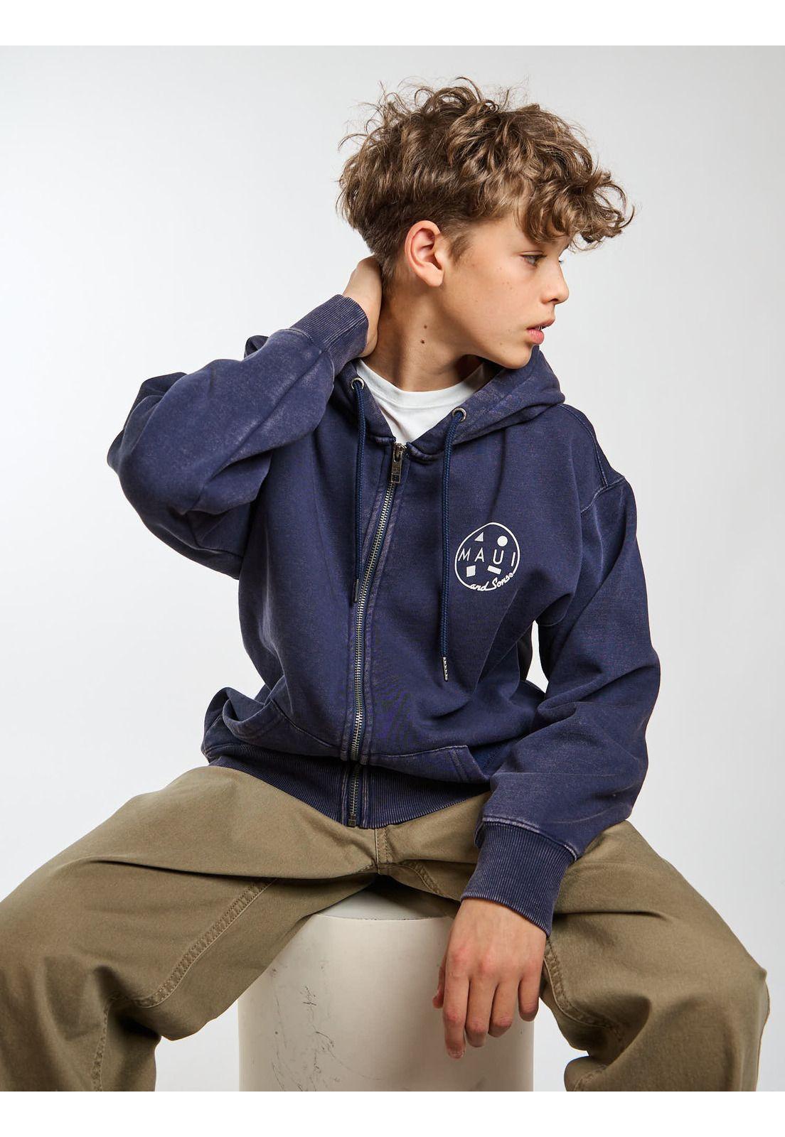 Poleron FZ Pali Azul Infantil Maui and Sons-6