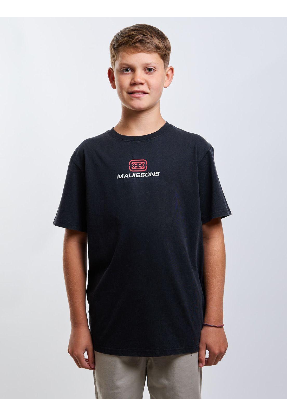 Polera MC Rubber Negro Infantil Maui And Sons-0