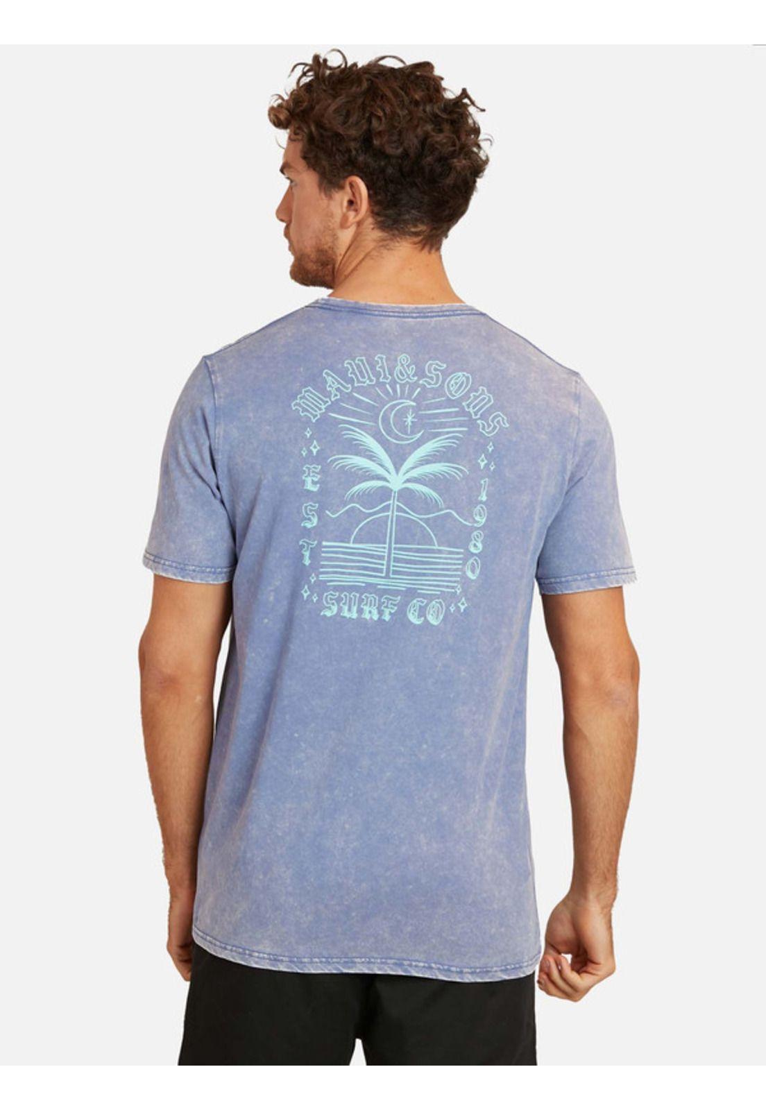 Polera Sunset Palm Acid Sst Hombre Morado Maui And Sons-1