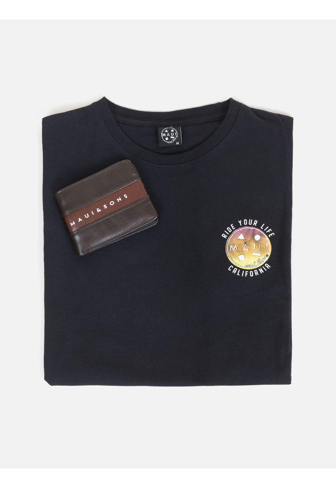Pack Polera Billetera Hombre Negro 5AV1236-MV22 Maui And Sons-3