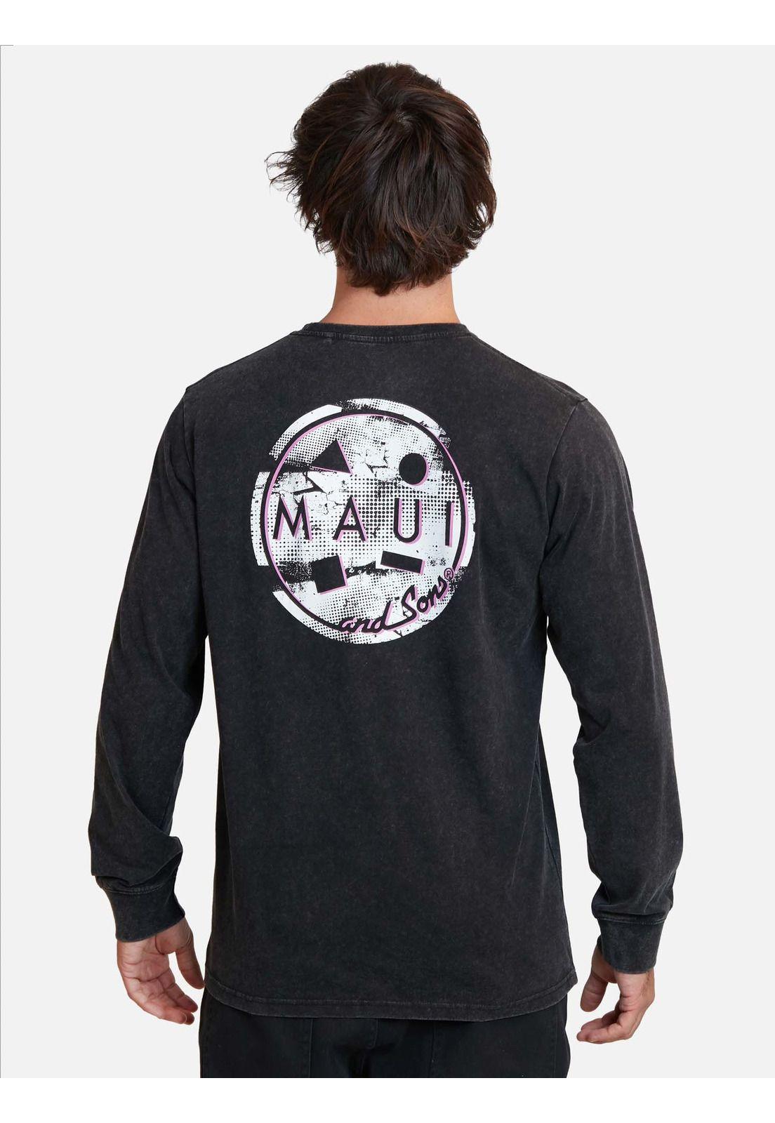 Polera logo wornout Negro Hombre Maui And Sons-1