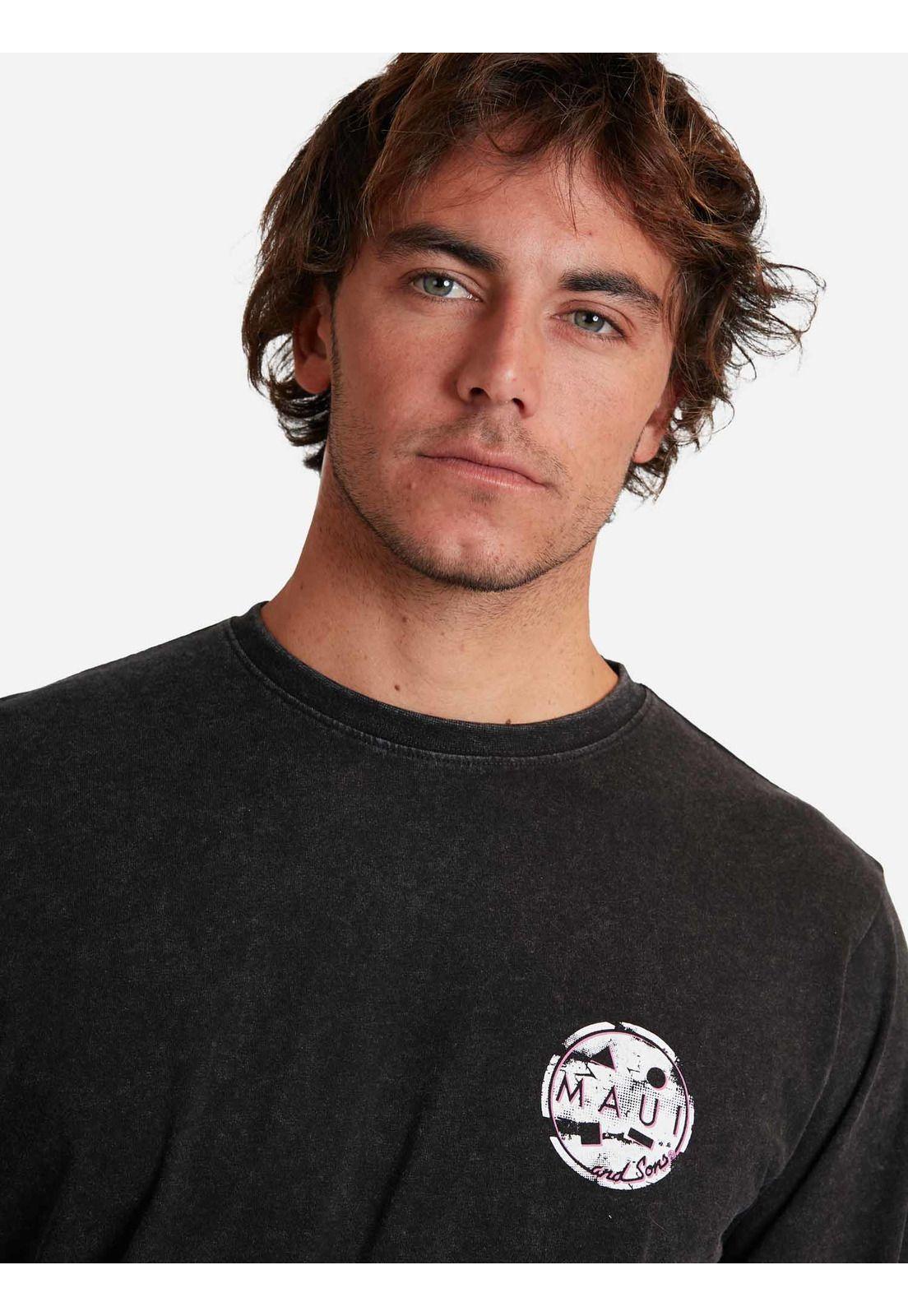Polera logo wornout Negro Hombre Maui And Sons-2