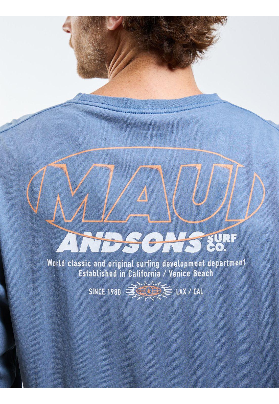 Polera ML Brisae Celeste Hombre Maui And Sons-3