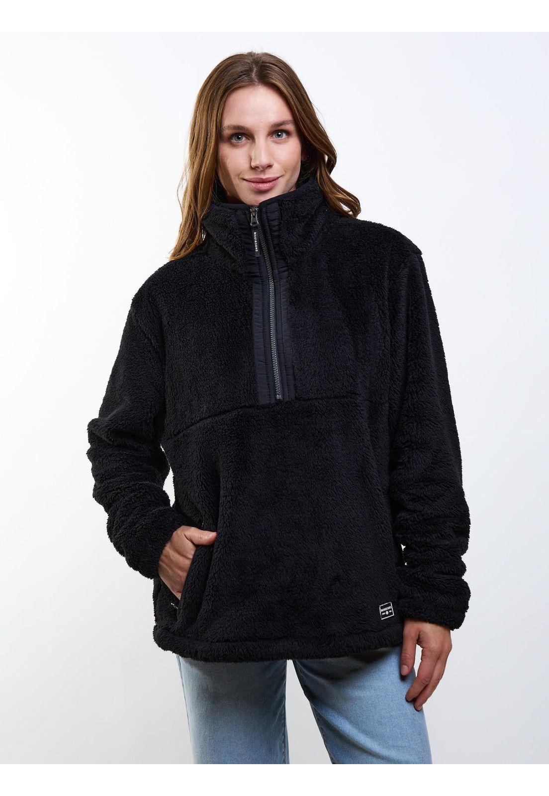 Poleron FZ Coral Quartz Negro Mujer Maui And Sons-3