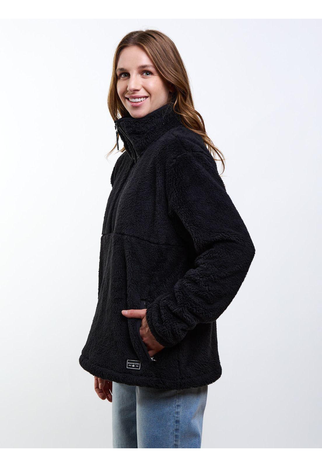 Poleron FZ Coral Quartz Negro Mujer Maui And Sons-5