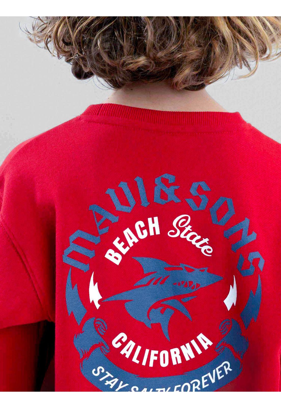 Poleron CR Sundown Rojo Infantil Maui And Sons-3