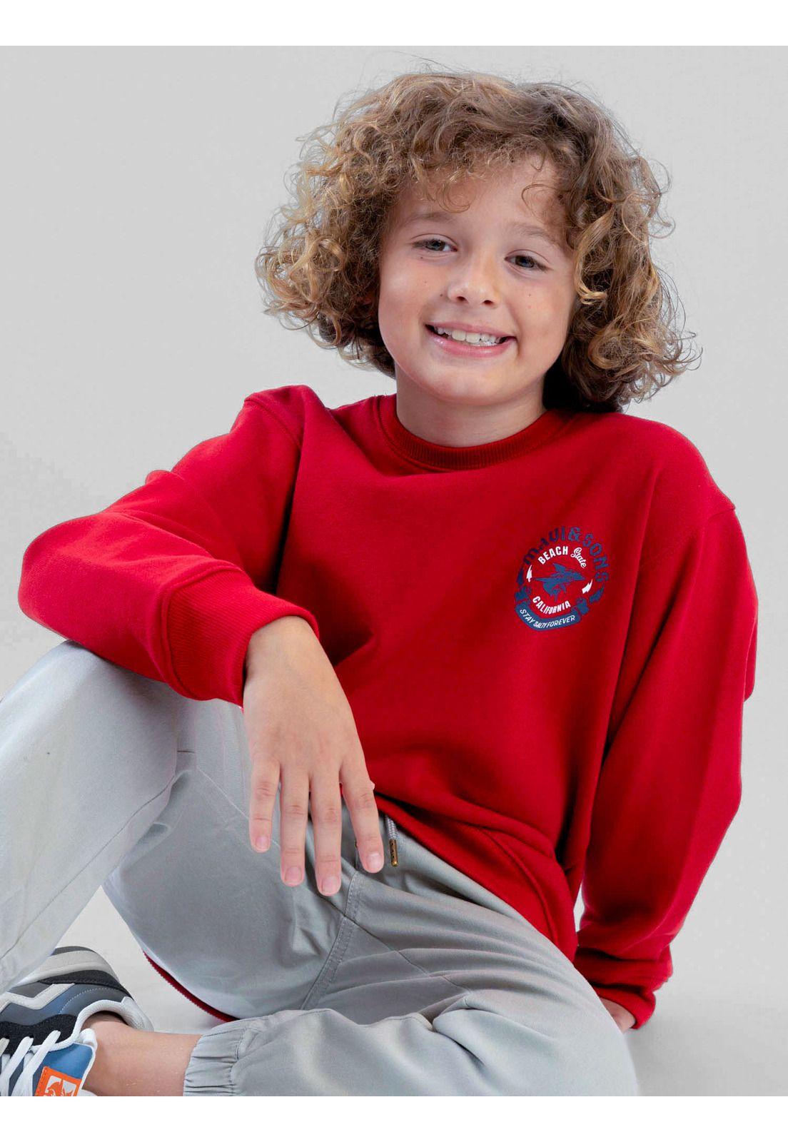 Poleron CR Sundown Rojo Infantil Maui And Sons-5