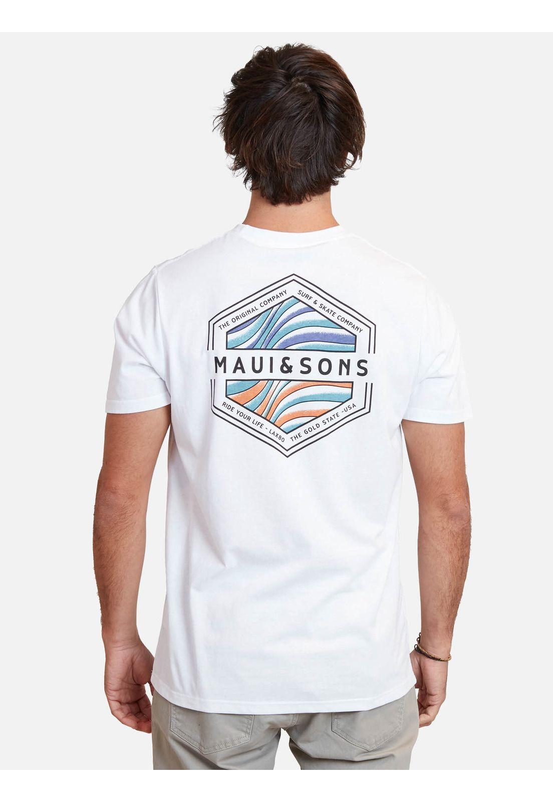 Polera surf and skate company ss tees Blanco Hombre Maui And Sons-1