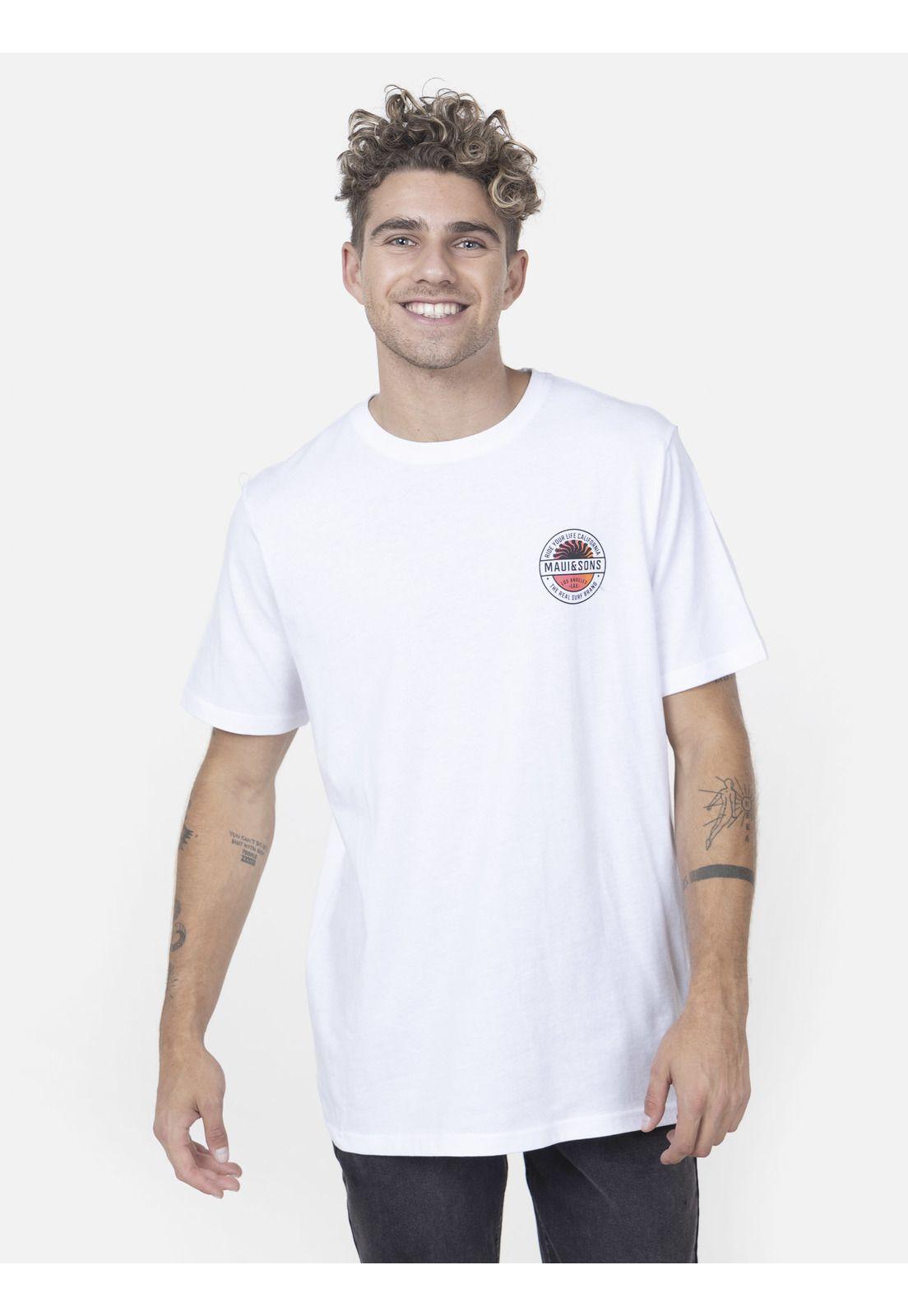 Polera Hombre MID SUN SS TEE Blanco Maui and Sons-0