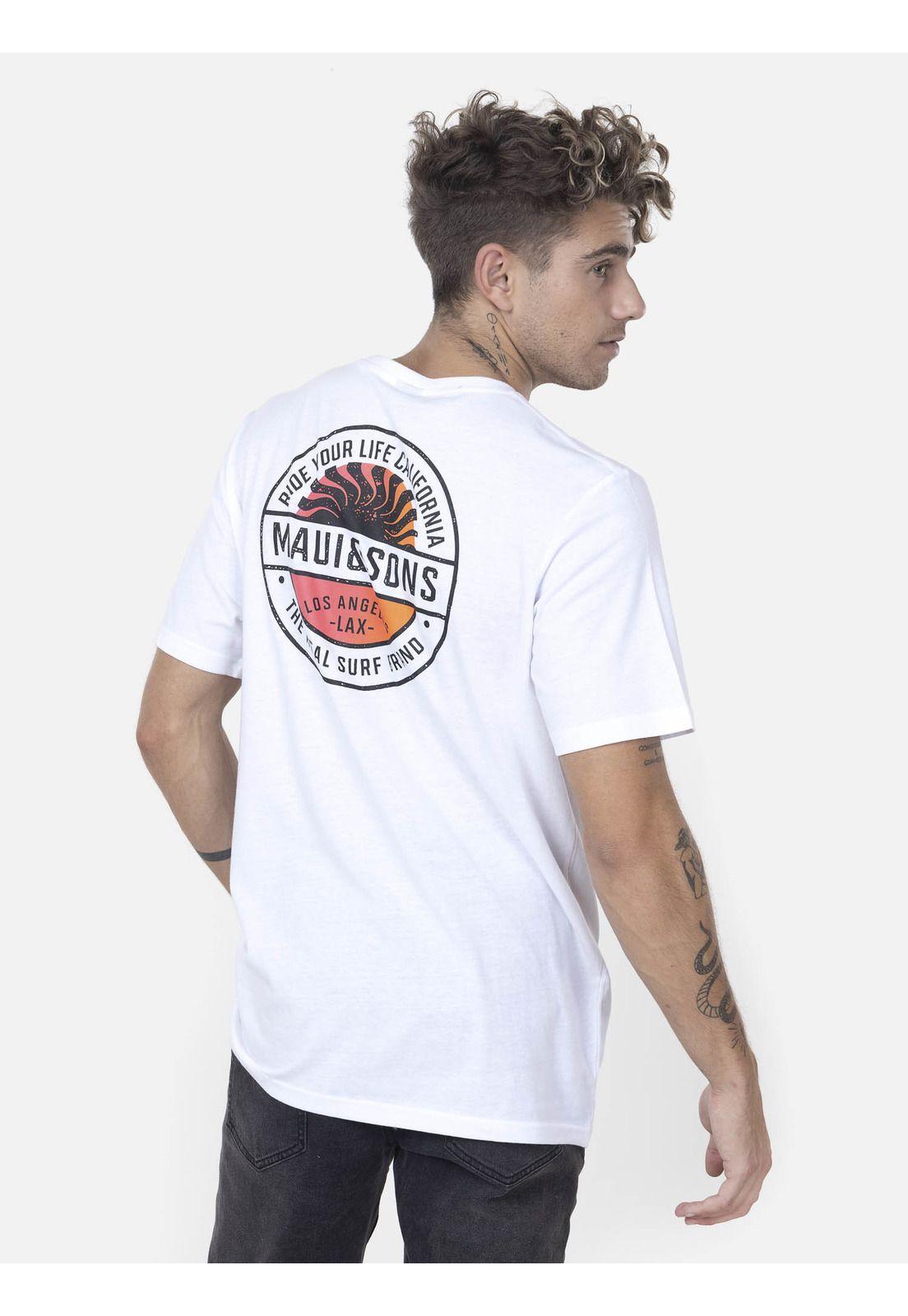 Polera Hombre MID SUN SS TEE Blanco Maui and Sons-1