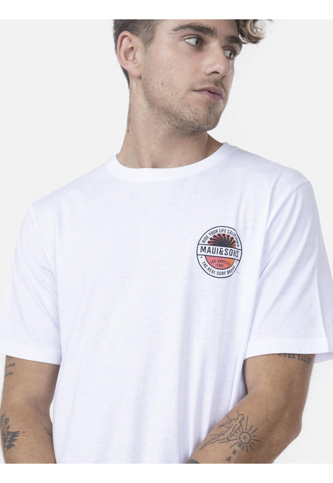 Polera Hombre MID SUN SS TEE Blanco Maui and Sons-2