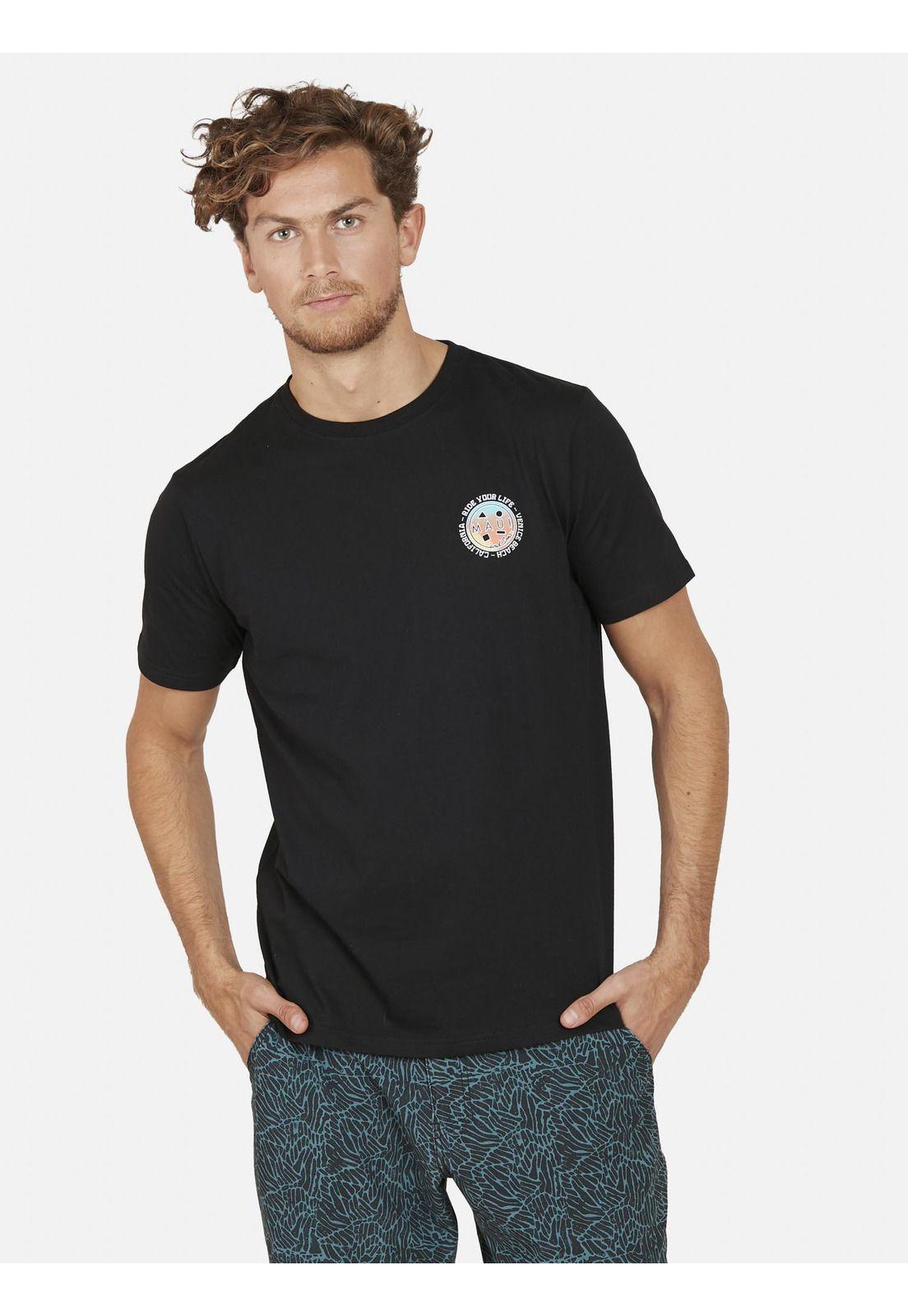 Polera SUNSET CALIFORNIA Hombre Negro Maui and Sons-0