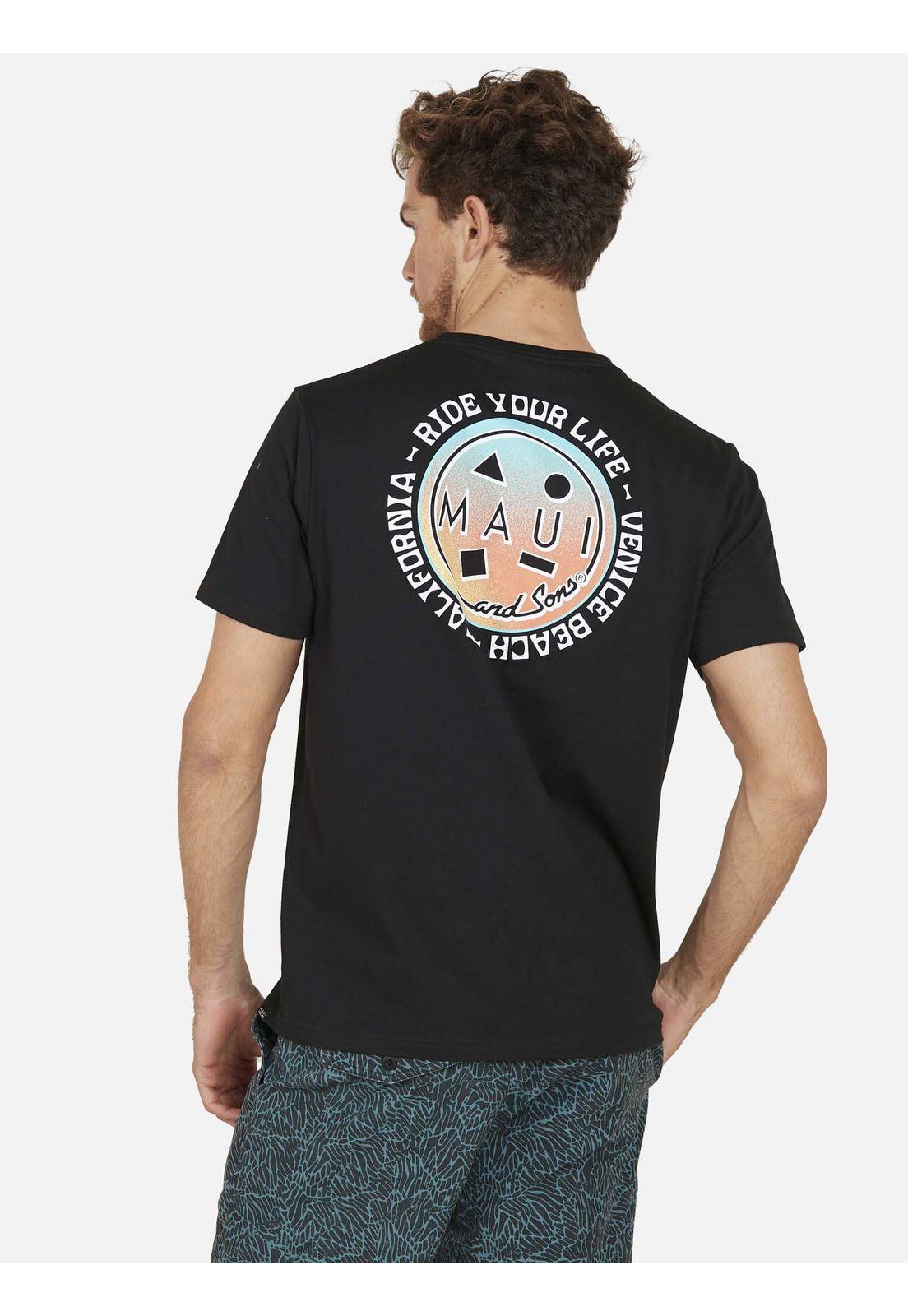 Polera SUNSET CALIFORNIA Hombre Negro Maui and Sons-1