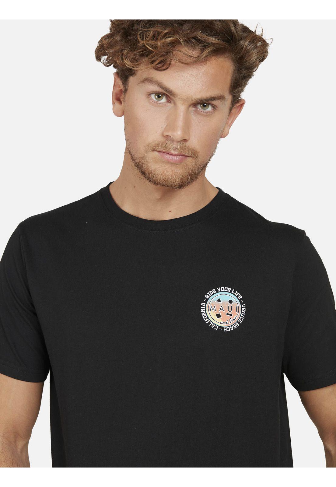 Polera SUNSET CALIFORNIA Hombre Negro Maui and Sons-2
