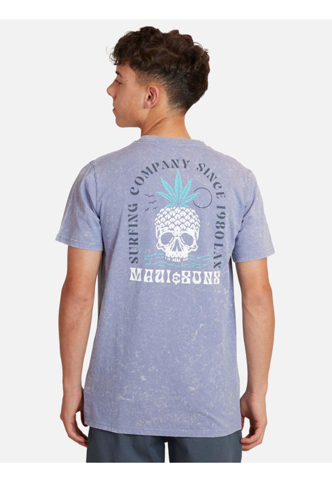Polera Abacaxi Dead Acid Sst Juvenil Hombre Morado Maui And Sons-1