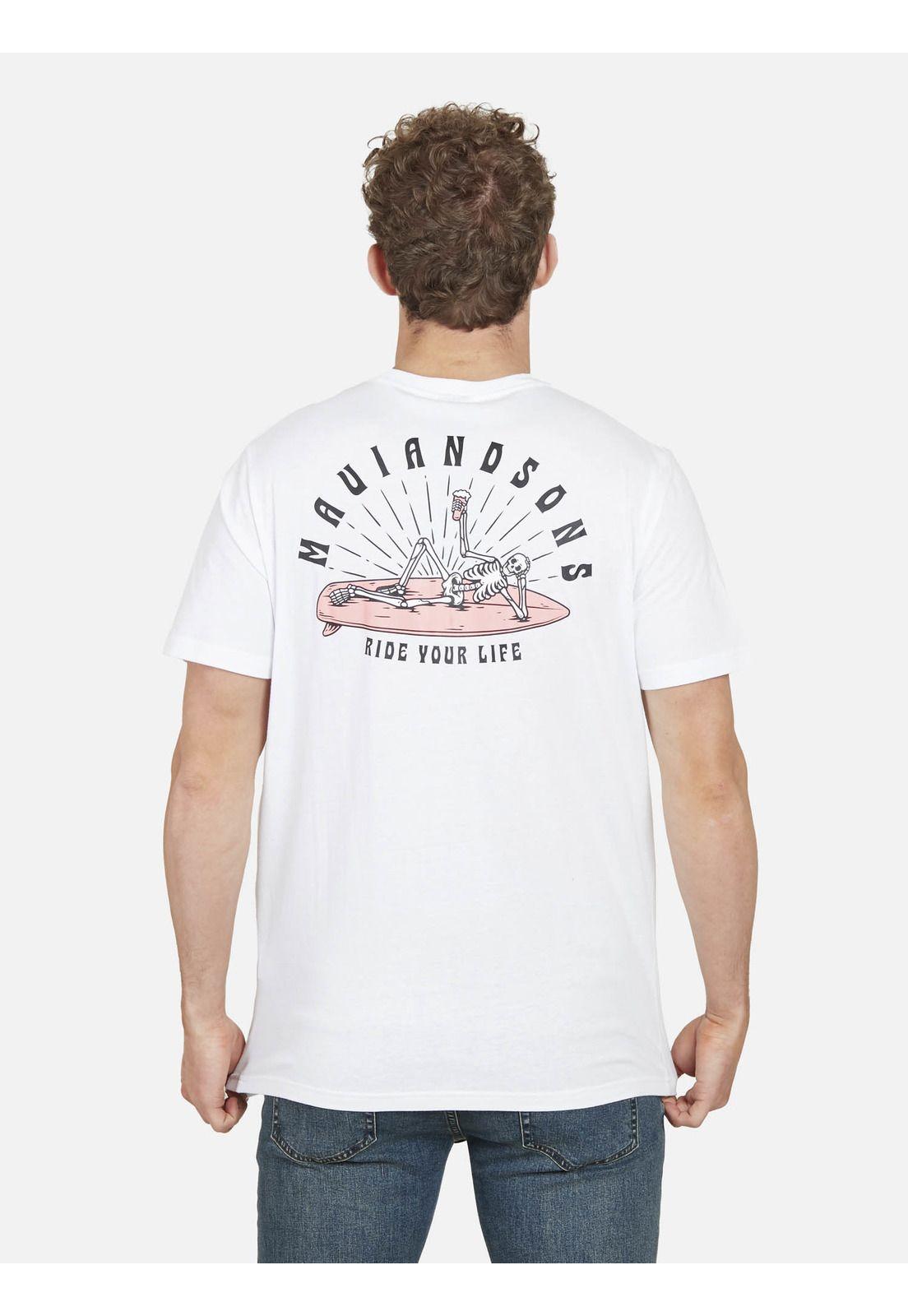 Polera Cheers SS TEE Hombre Blanco Maui and Sons-1