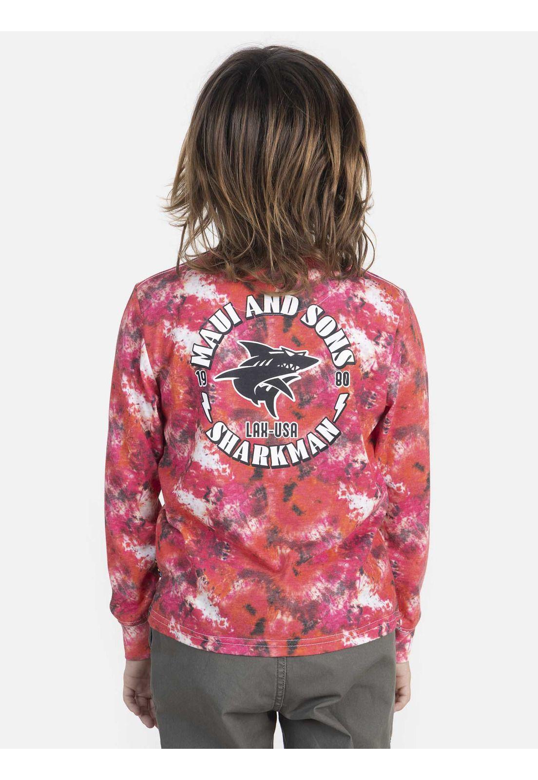 Polera Niño FIRE SHARK MAN Multicolor Maui and Sons-1