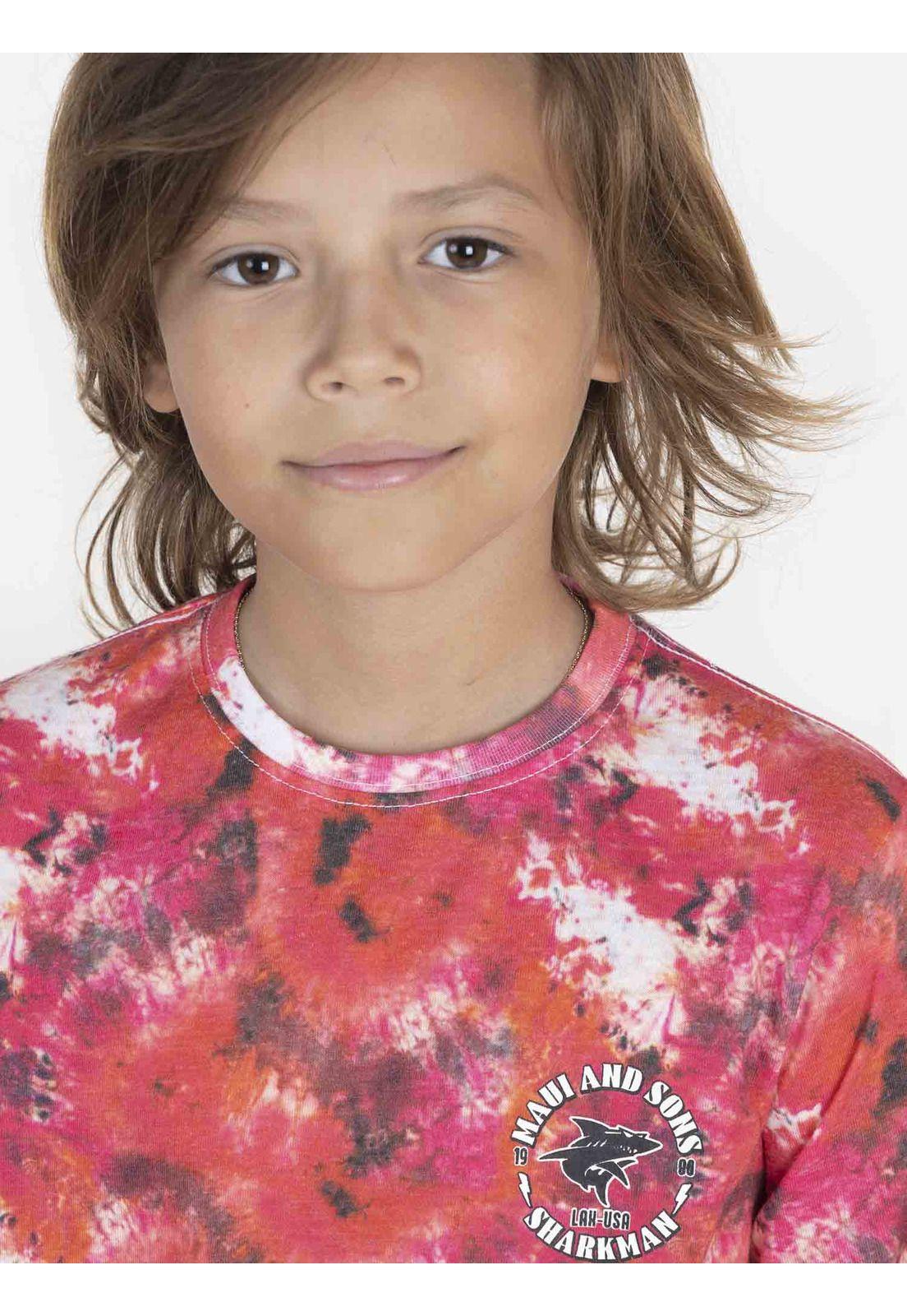 Polera Niño FIRE SHARK MAN Multicolor Maui and Sons-2