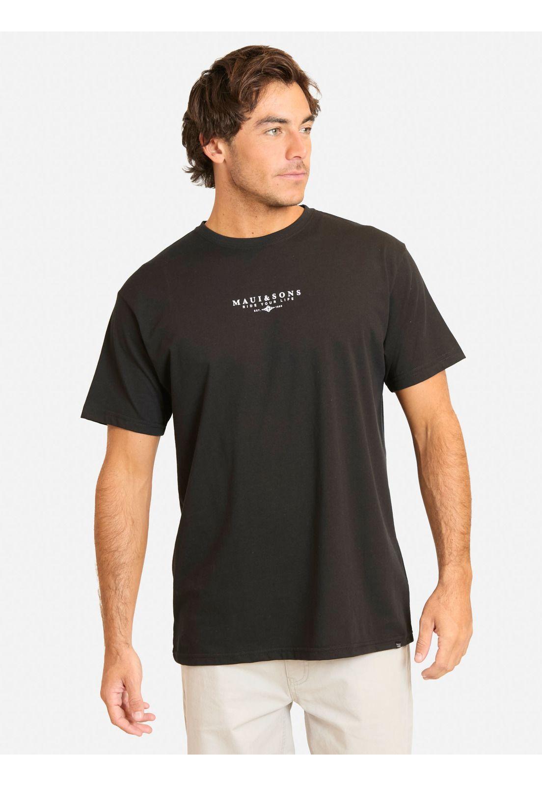 Polera MC Bomajo Negro Hombre Maui And Sons-0