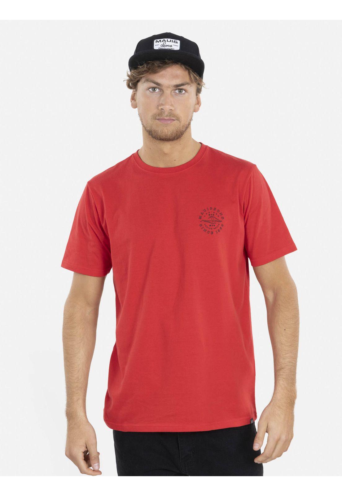 Polera WAVES 1980 Hombre Rojo Maui and Sons-0