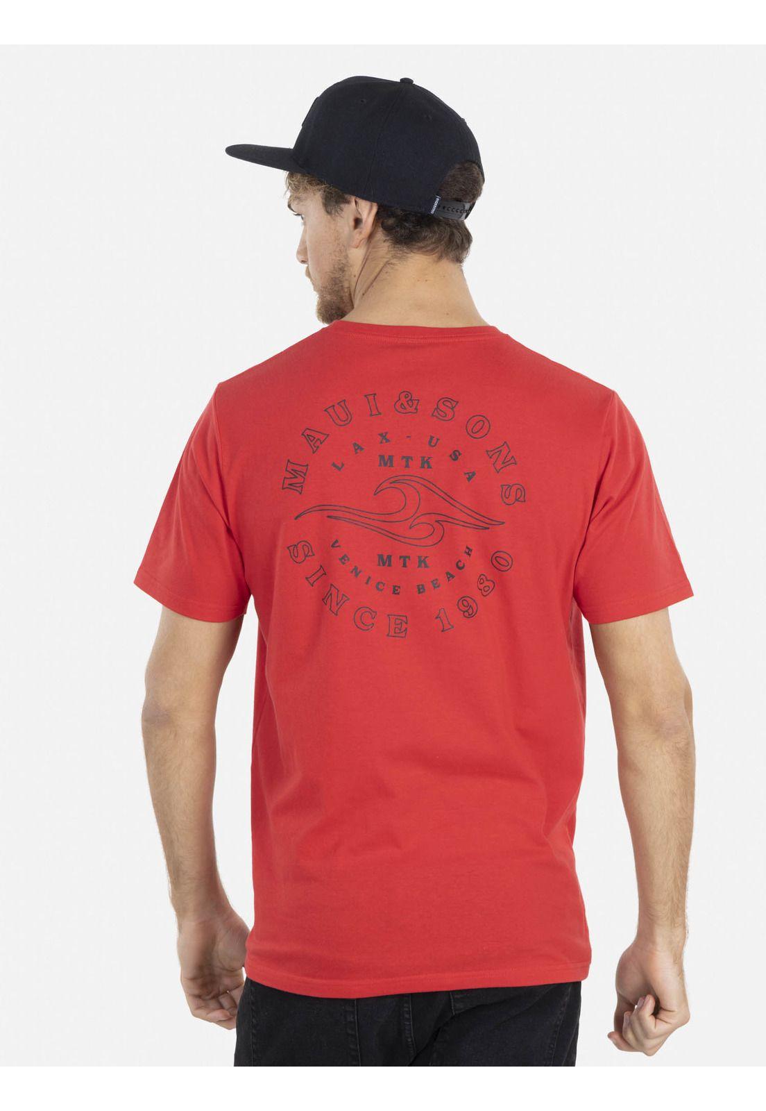 Polera WAVES 1980 Hombre Rojo Maui and Sons-1