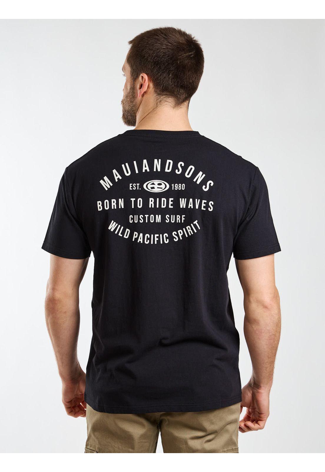 Polera MC Badge Negro Hombre Maui and Sons-1