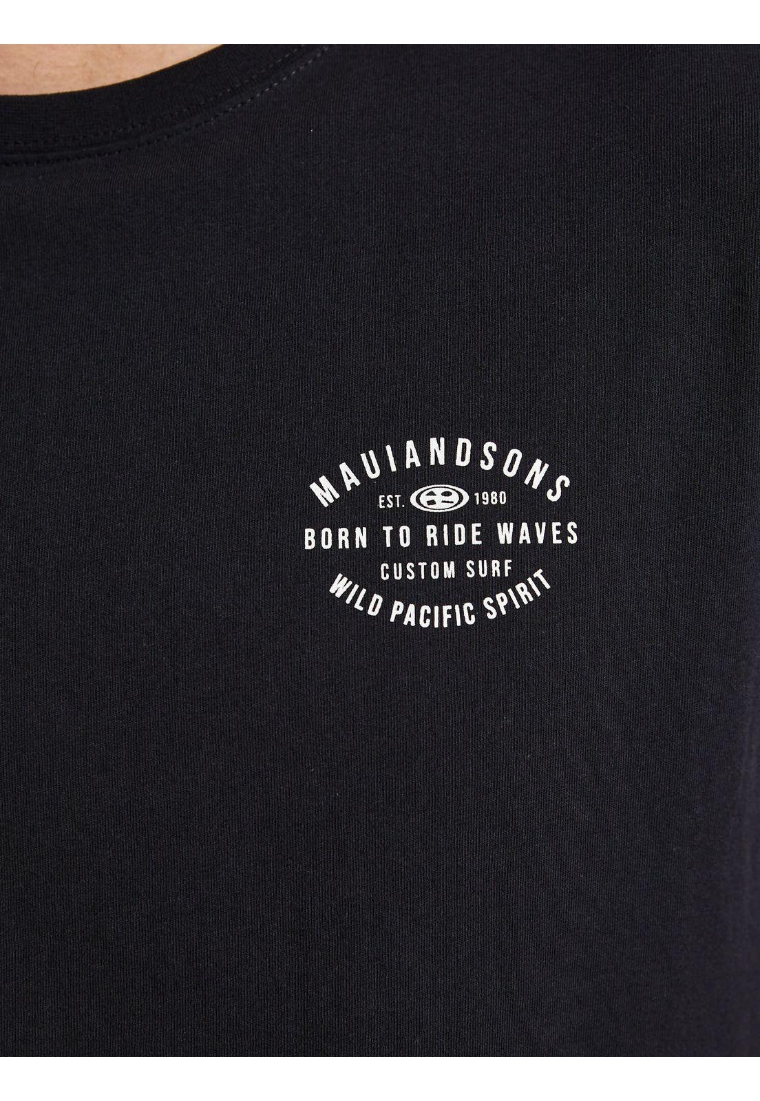Polera MC Badge Negro Hombre Maui and Sons-5