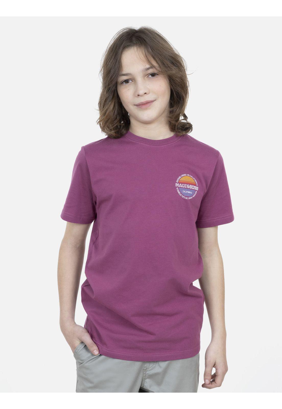 Polera M/C Juvenil Burdeo 5P464-MV22 Maui & Sons-0