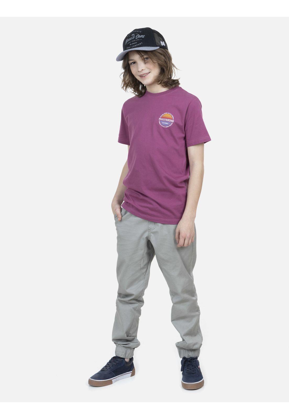 Polera M/C Juvenil Burdeo 5P464-MV22 Maui & Sons-2