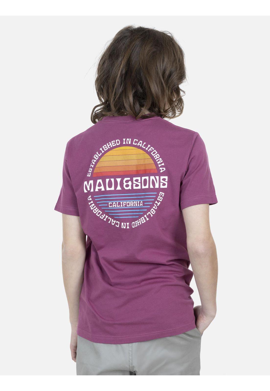 Polera M/C Juvenil Burdeo 5P464-MV22 Maui & Sons-3