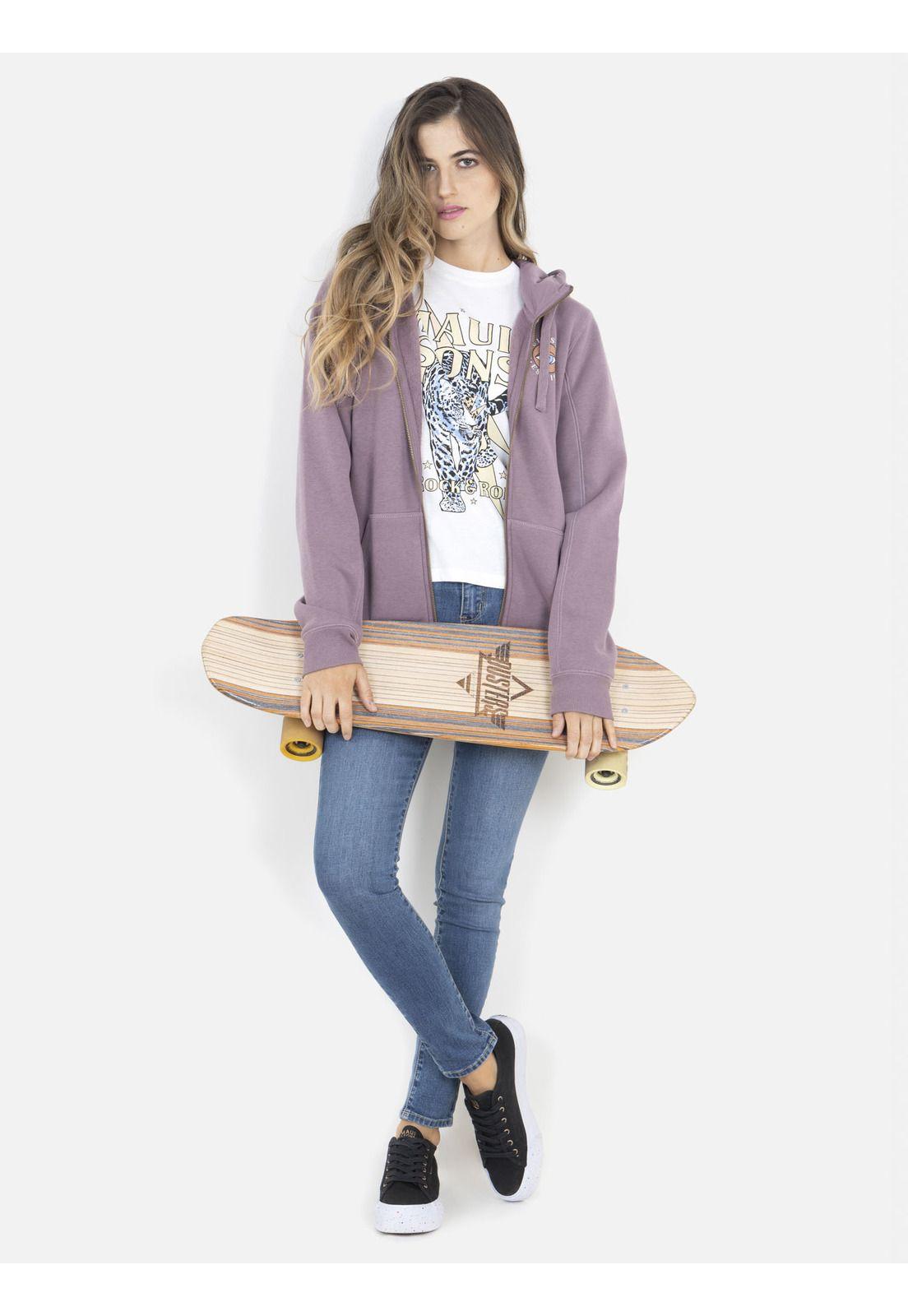 Poleron Mujer RESTORATION Morado Maui and Sons-3