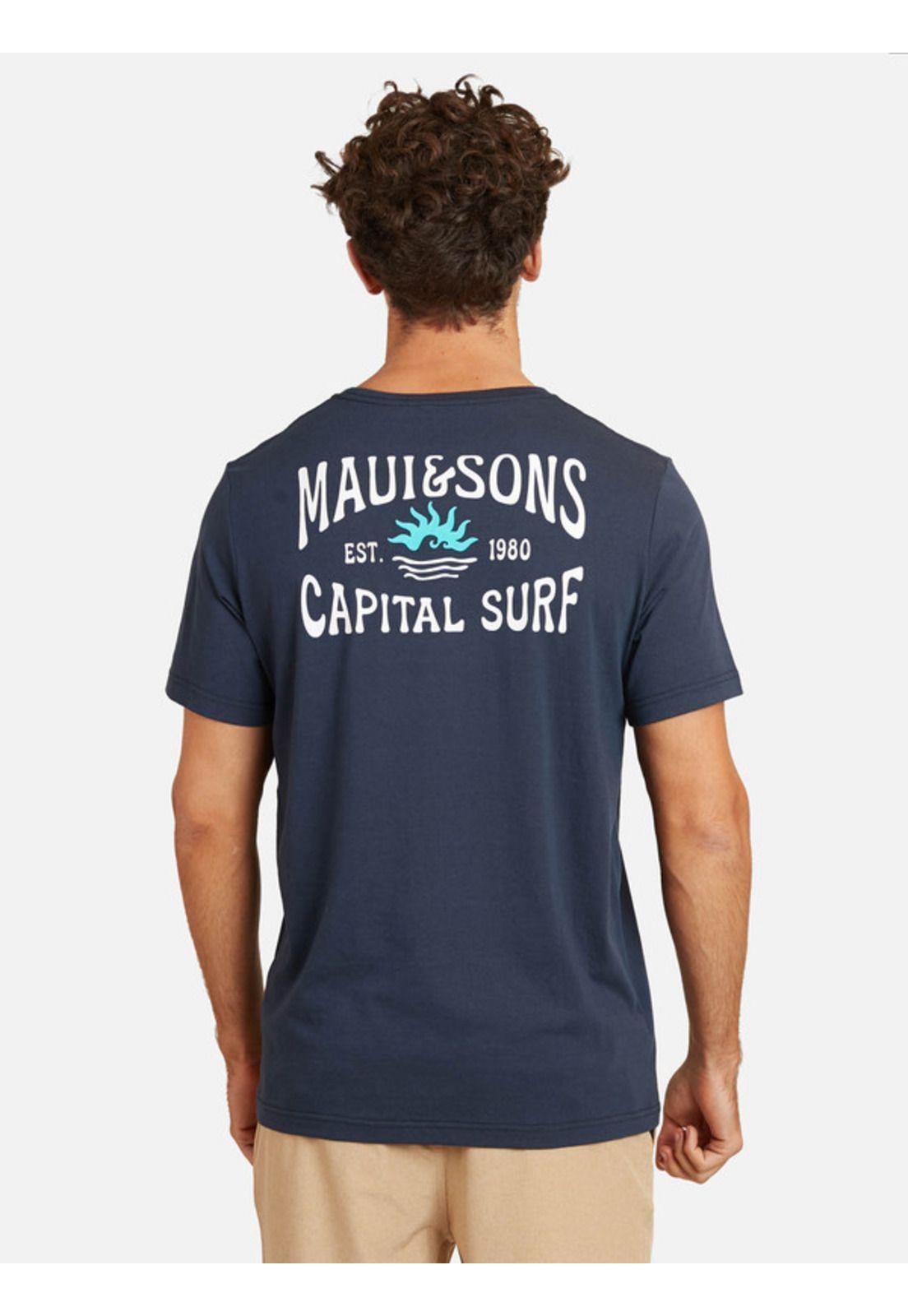 Polera Capital Surf Hombre Azul Maui And Sons-1