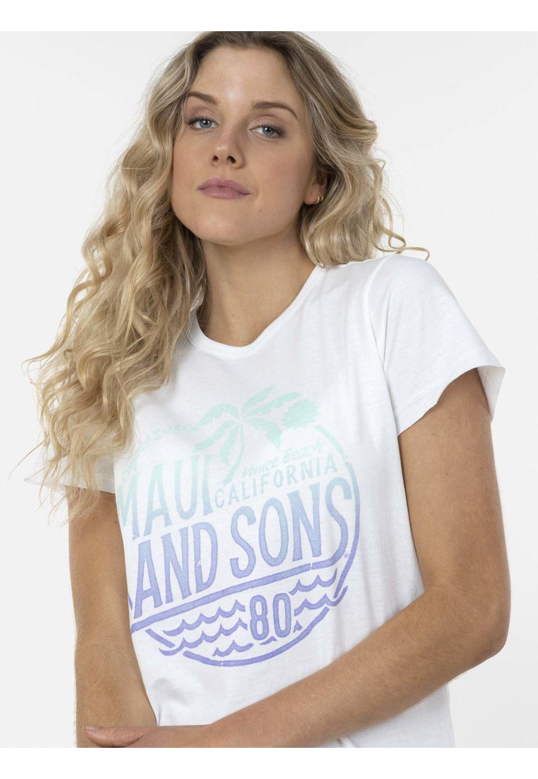 Polera ORIGINAL SURF 80`S Mujer Blanco Maui and Sons-2