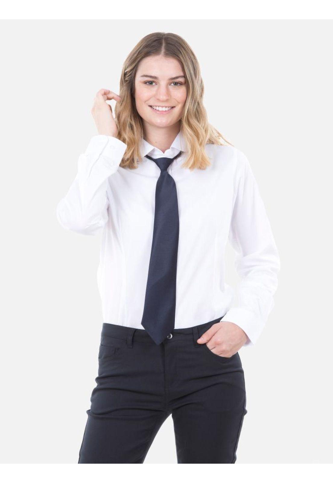 Blusa Escolar Lisa Mujer Blanco Maui and Sons-0